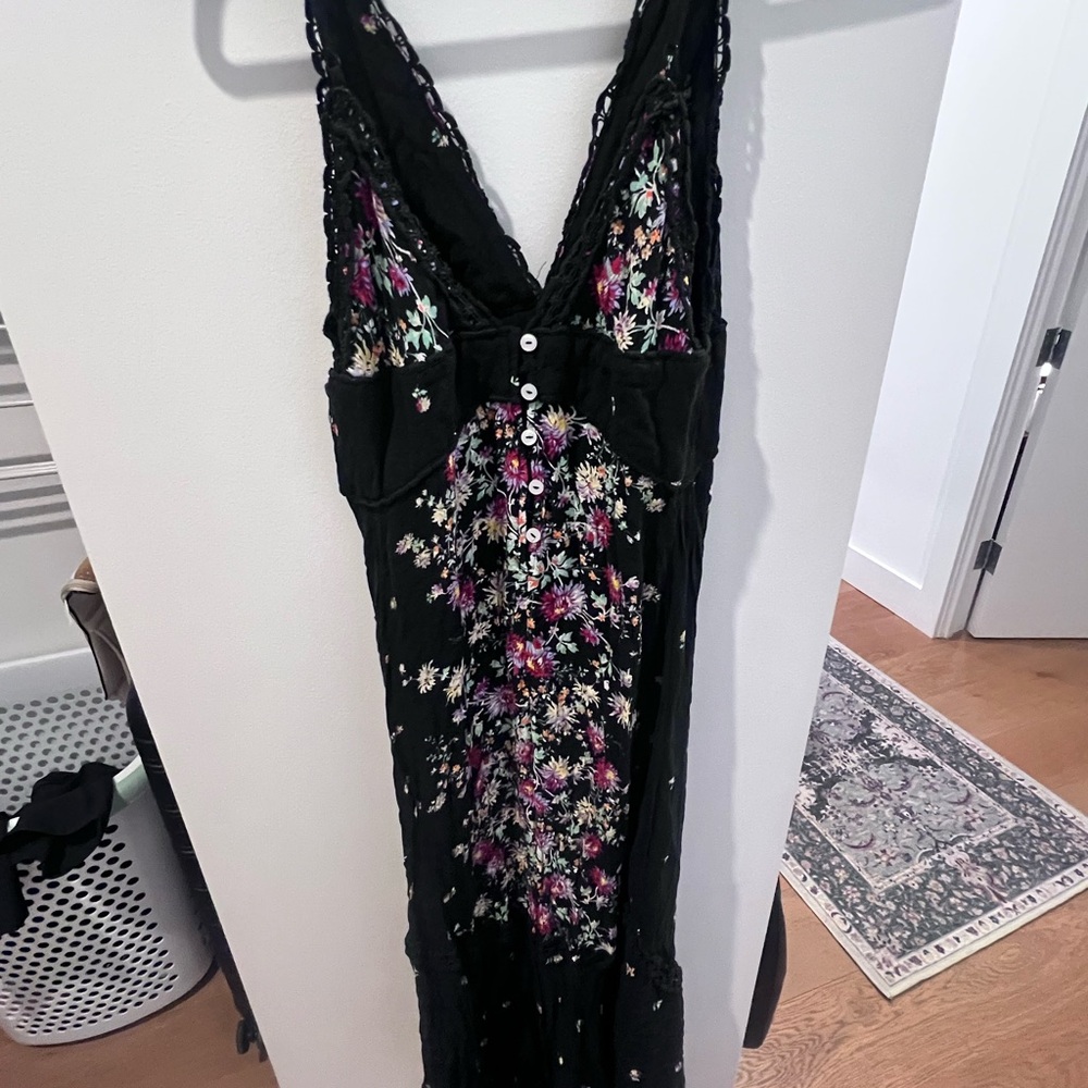 Free People Black Floral Dress